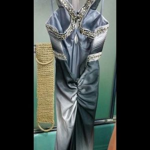 Gray/silver prom dress - worn 1 time